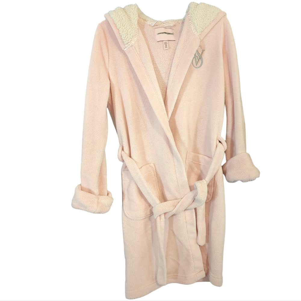 VICTORIA'S SECRET Pink Plush Soft Thick Bathrobe - Picture 2 of 5